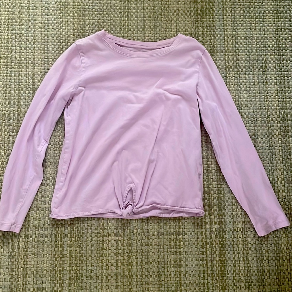 Crewcuts lavender long sleeve shirt with knot